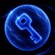 Calligo outsourced Data Protection Officer icon, a blue key held inside a ring seal
